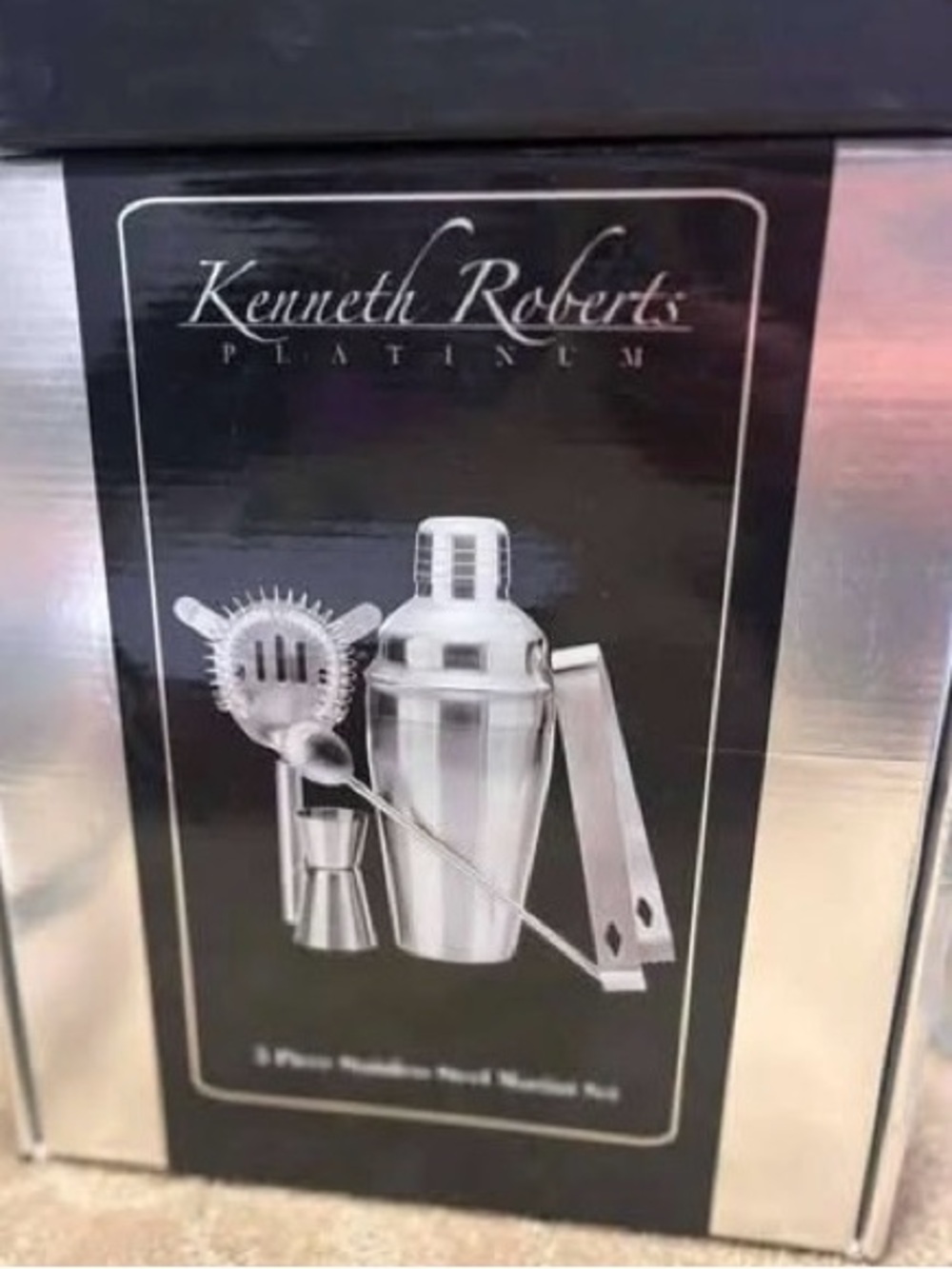 Platinum Stainless Steel Cocktail Shaker Set - Silver